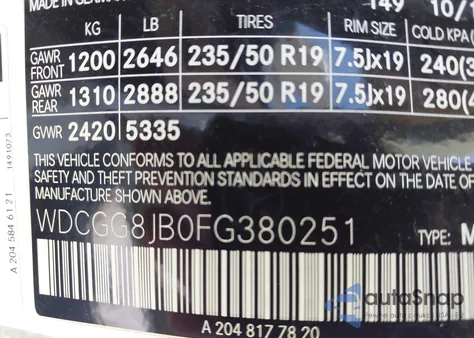 2015 Mercedes-Benz Glk 350 4Matic from USA, damaged, VIN WDCGG8JB0FG380251